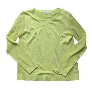 Cabi Split-Back Lightweight Mesh Neon Green Sweater M
